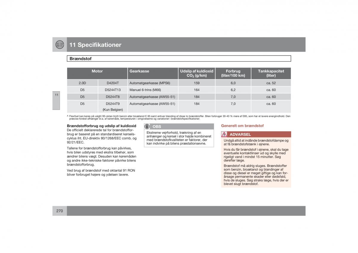 Volvo S40 II 2 Bilens instruktionsbog / page 271