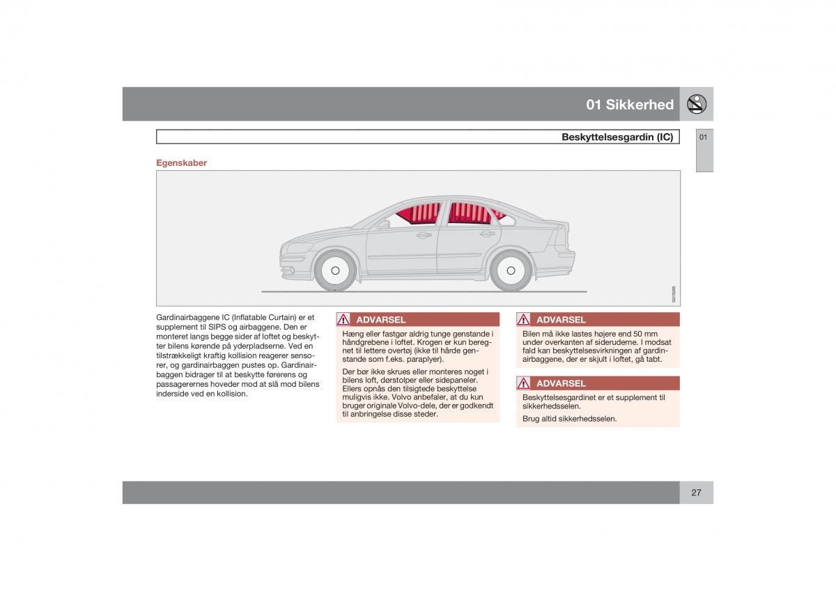 Volvo S40 II 2 Bilens instruktionsbog / page 28