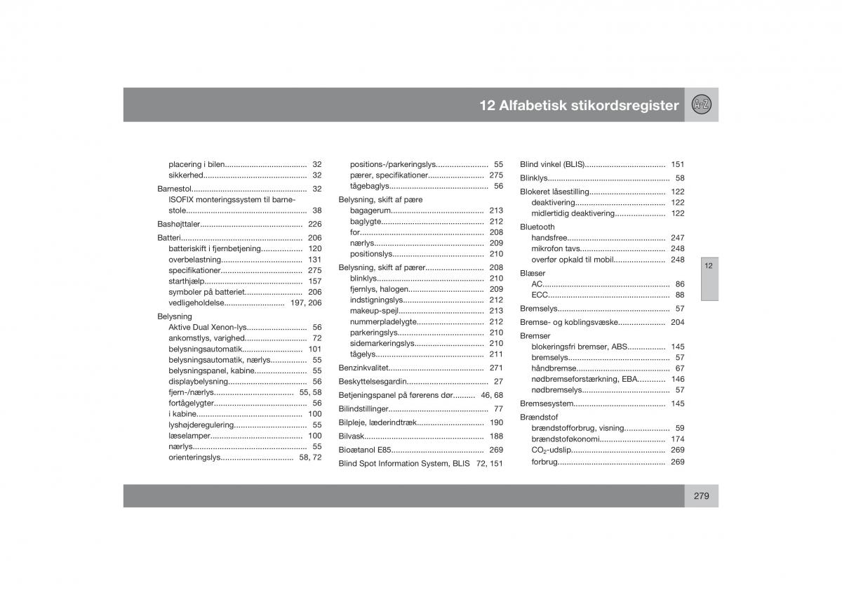 Volvo S40 II 2 Bilens instruktionsbog / page 280