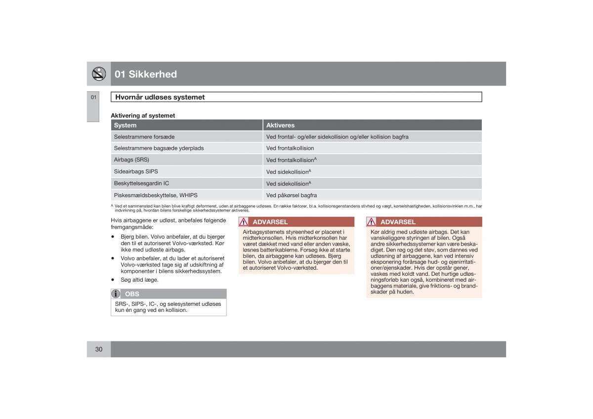 Volvo S40 II 2 Bilens instruktionsbog / page 31