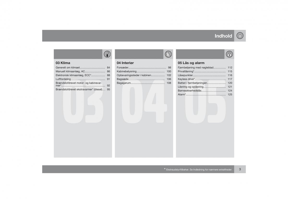 Volvo S40 II 2 Bilens instruktionsbog / page 4