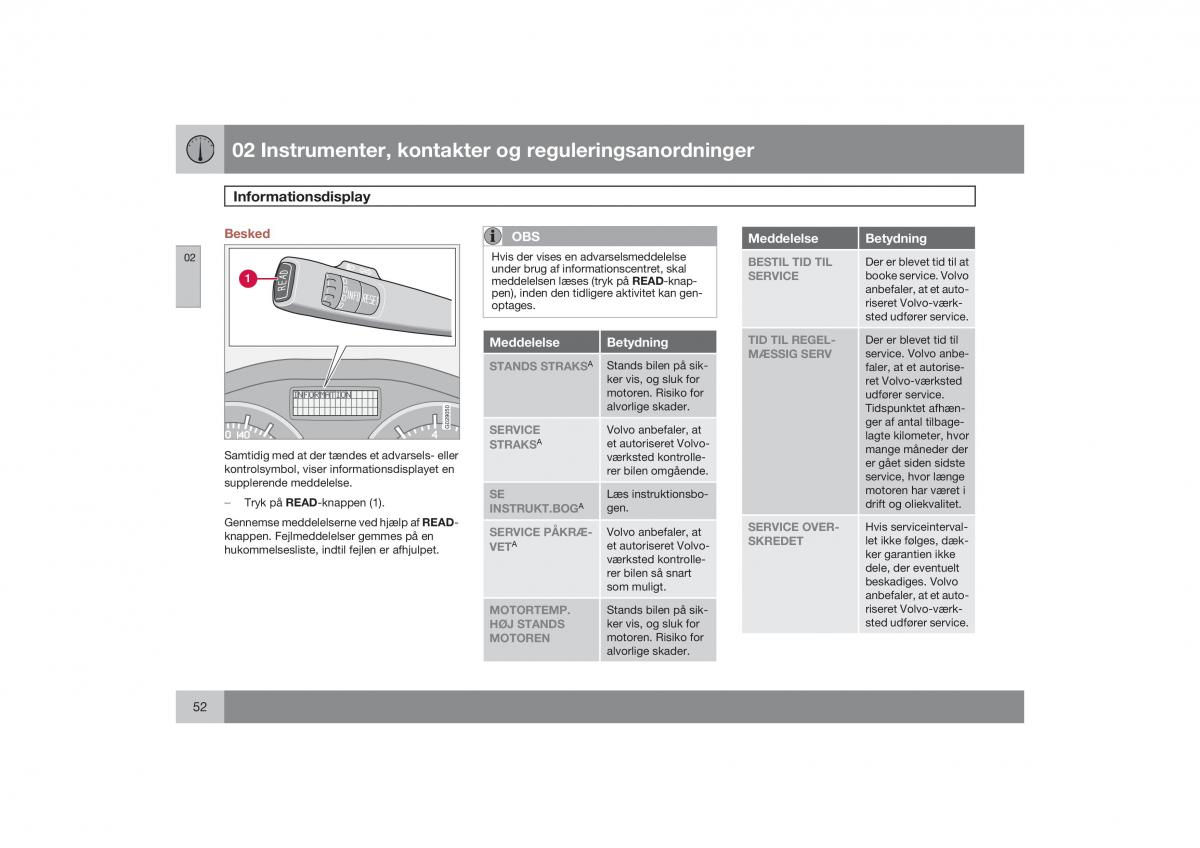 Volvo S40 II 2 Bilens instruktionsbog / page 53