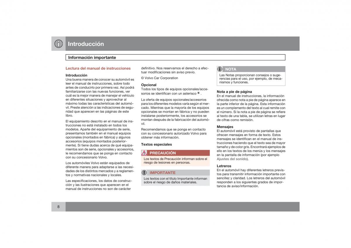 Volvo S40 II 2 manual del propietario / page 9