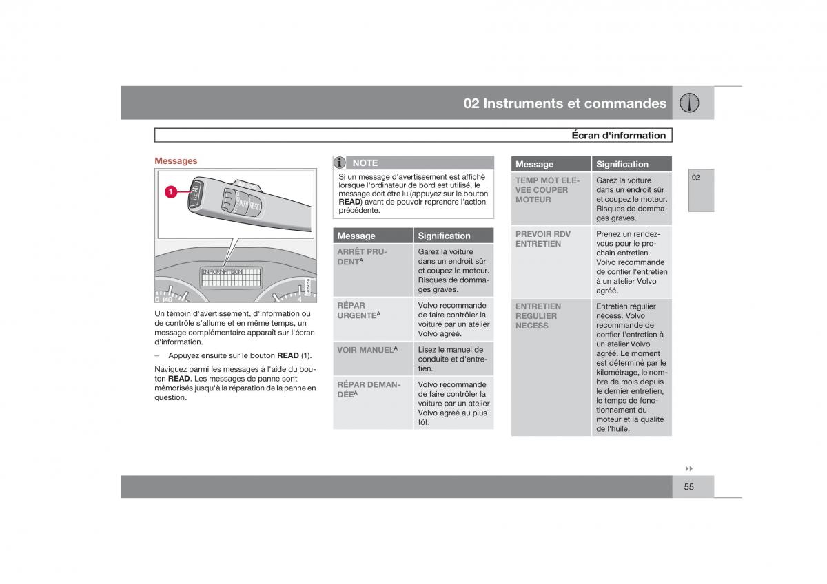 Volvo S40 II 2 manuel du proprietaire / page 56