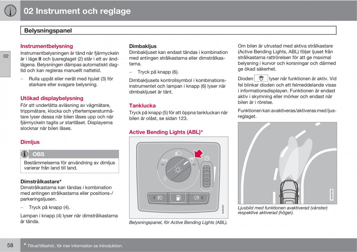 Volvo S40 II 2 instruktionsbok / page 58