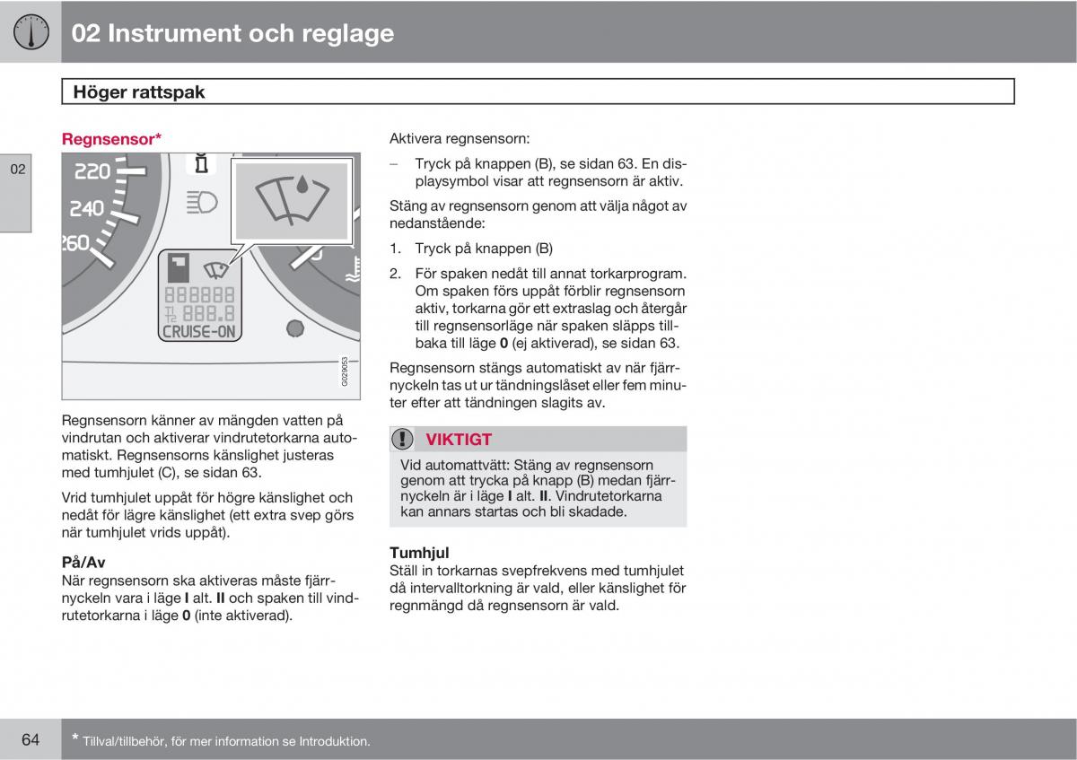 Volvo S40 II 2 instruktionsbok / page 64