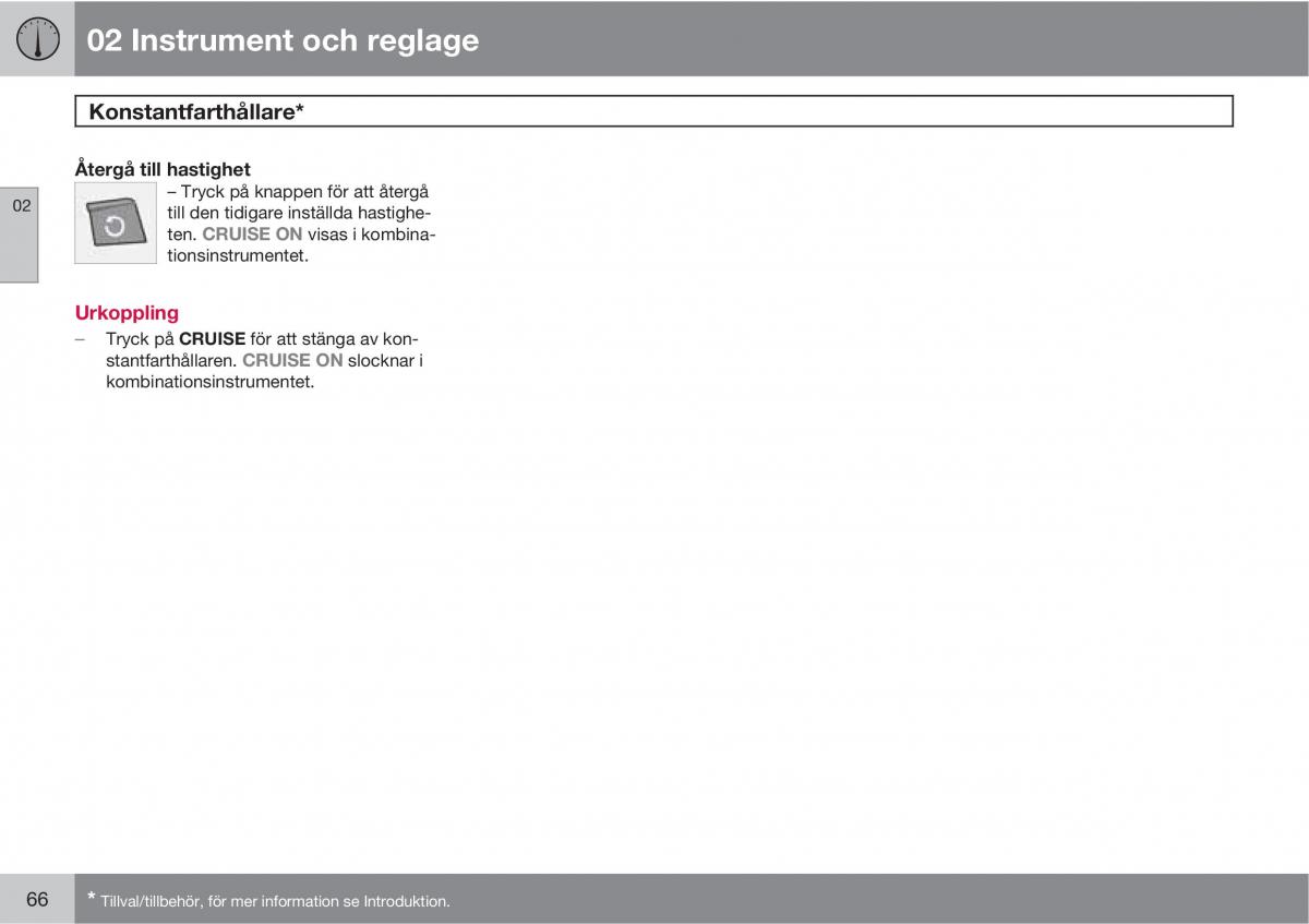 Volvo S40 II 2 instruktionsbok / page 66