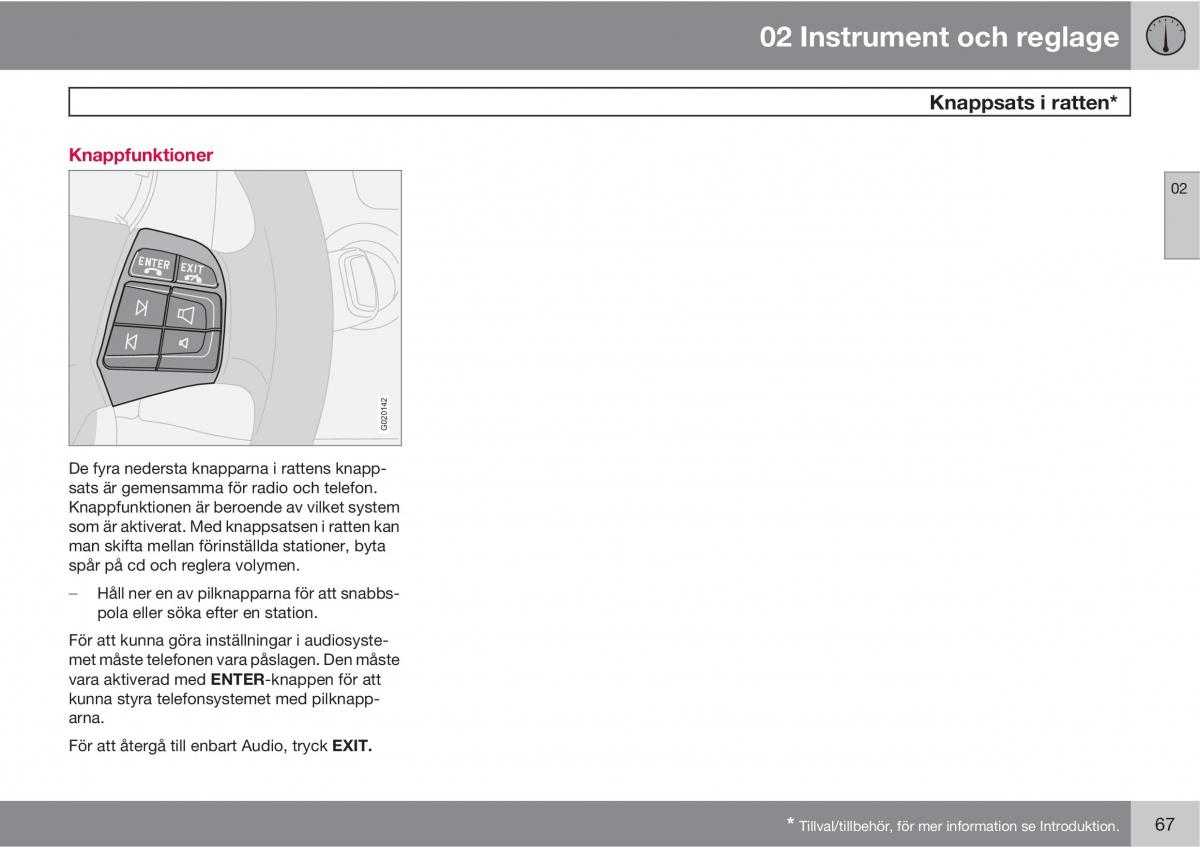 Volvo S40 II 2 instruktionsbok / page 67