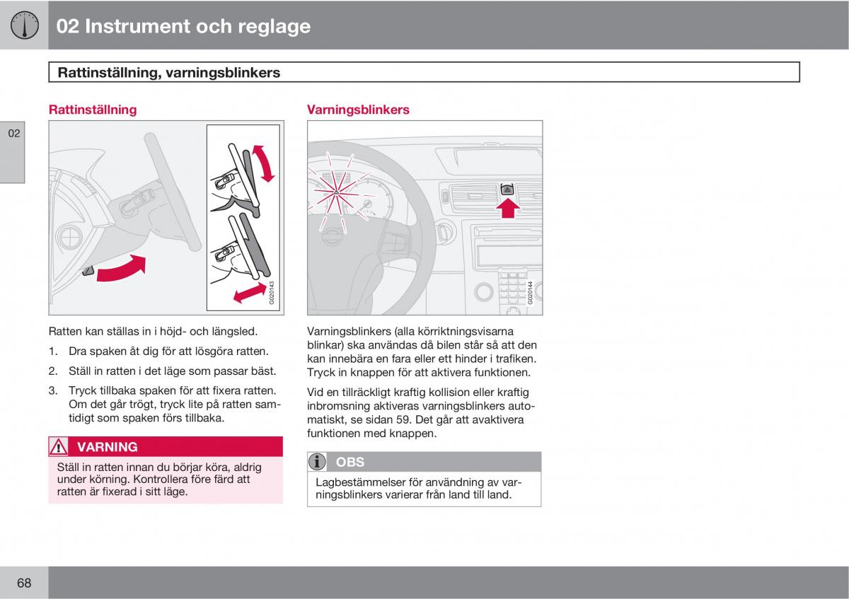 Volvo S40 II 2 instruktionsbok / page 68