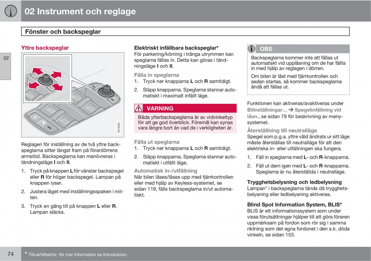 Volvo S40 II 2 instruktionsbok / page 74