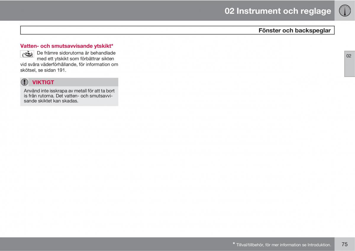 Volvo S40 II 2 instruktionsbok / page 75