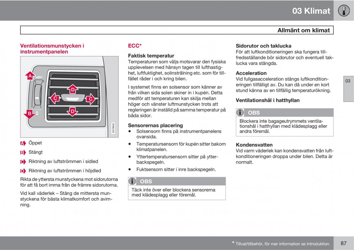 Volvo S40 II 2 instruktionsbok / page 87