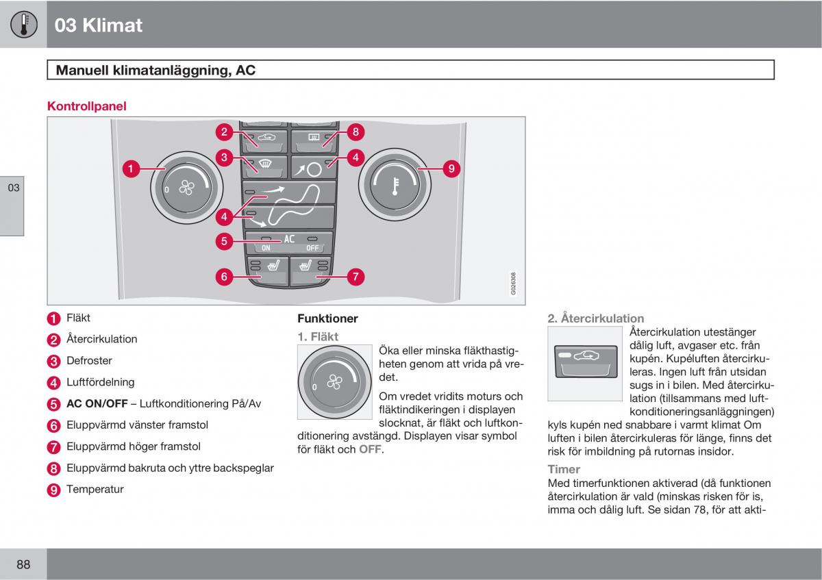 Volvo S40 II 2 instruktionsbok / page 88