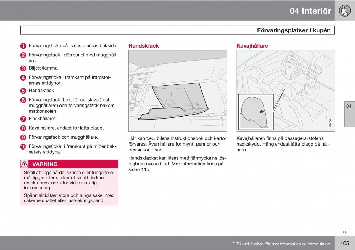 Volvo S40 II 2 instruktionsbok / page 105