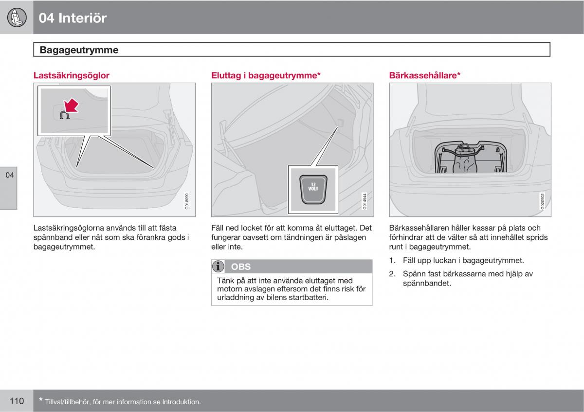 Volvo S40 II 2 instruktionsbok / page 110