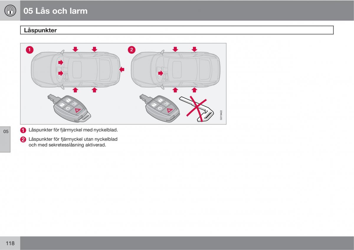 Volvo S40 II 2 instruktionsbok / page 118