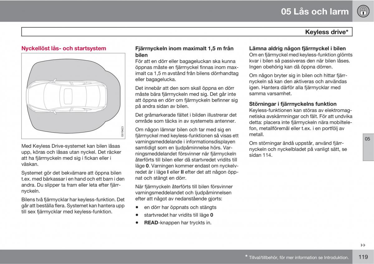 Volvo S40 II 2 instruktionsbok / page 119