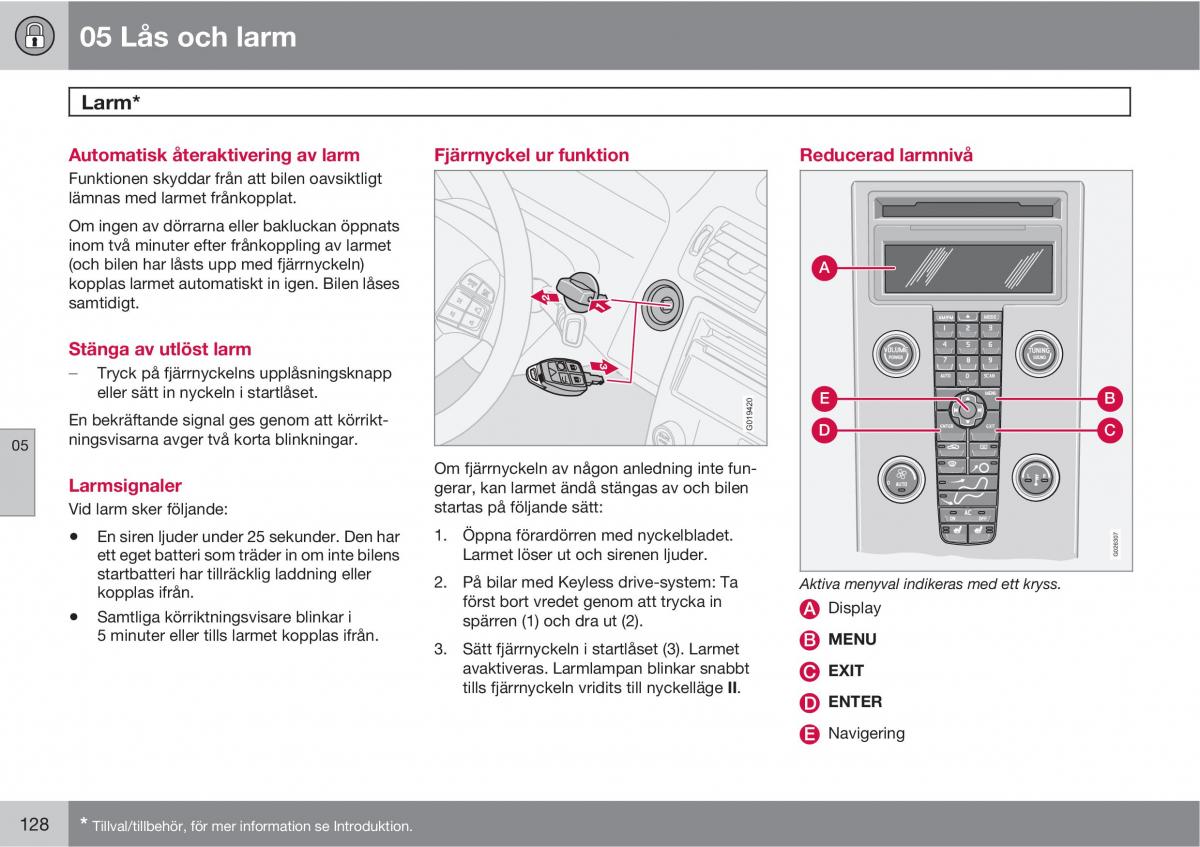 Volvo S40 II 2 instruktionsbok / page 128