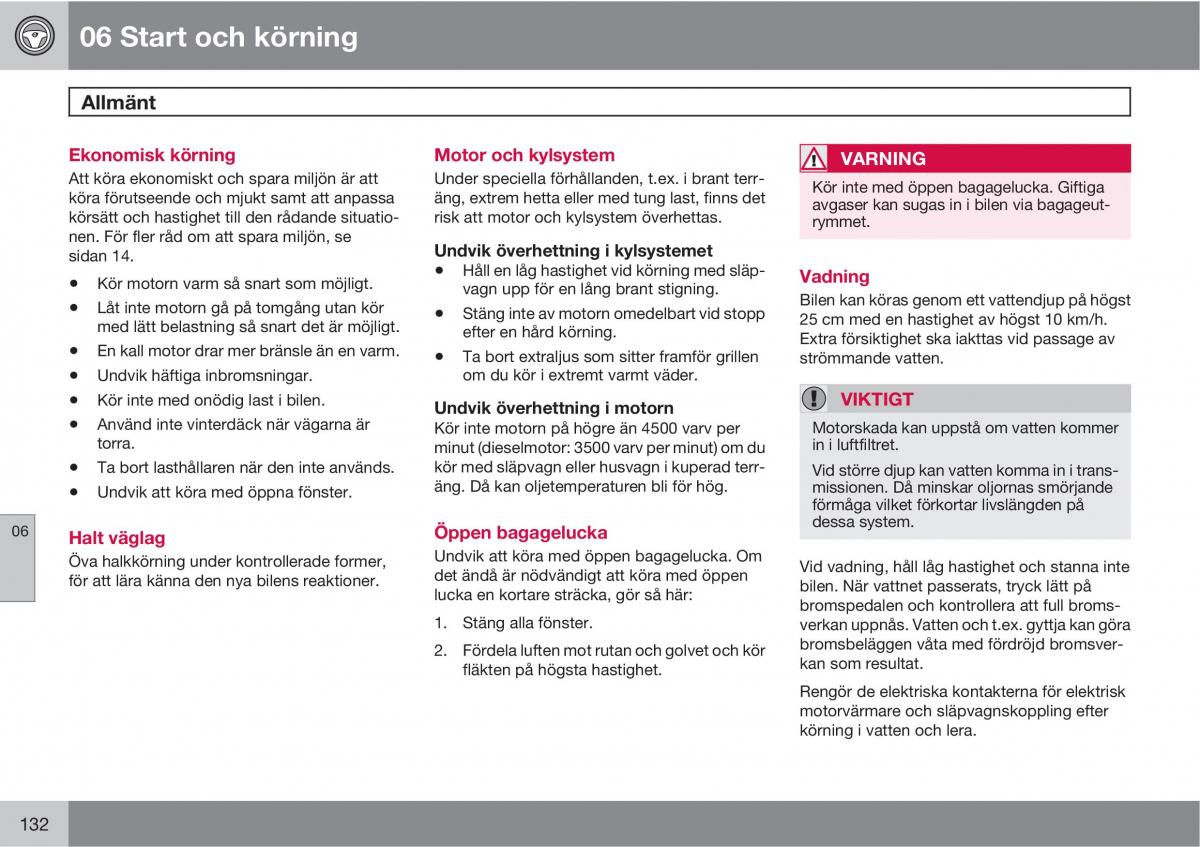 Volvo S40 II 2 instruktionsbok / page 132