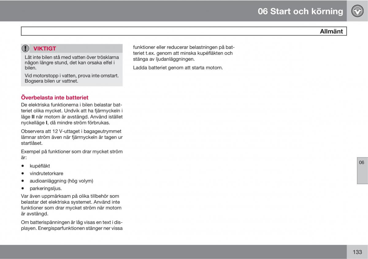 Volvo S40 II 2 instruktionsbok / page 133