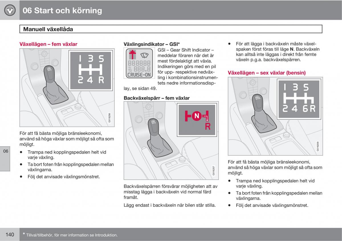 Volvo S40 II 2 instruktionsbok / page 140