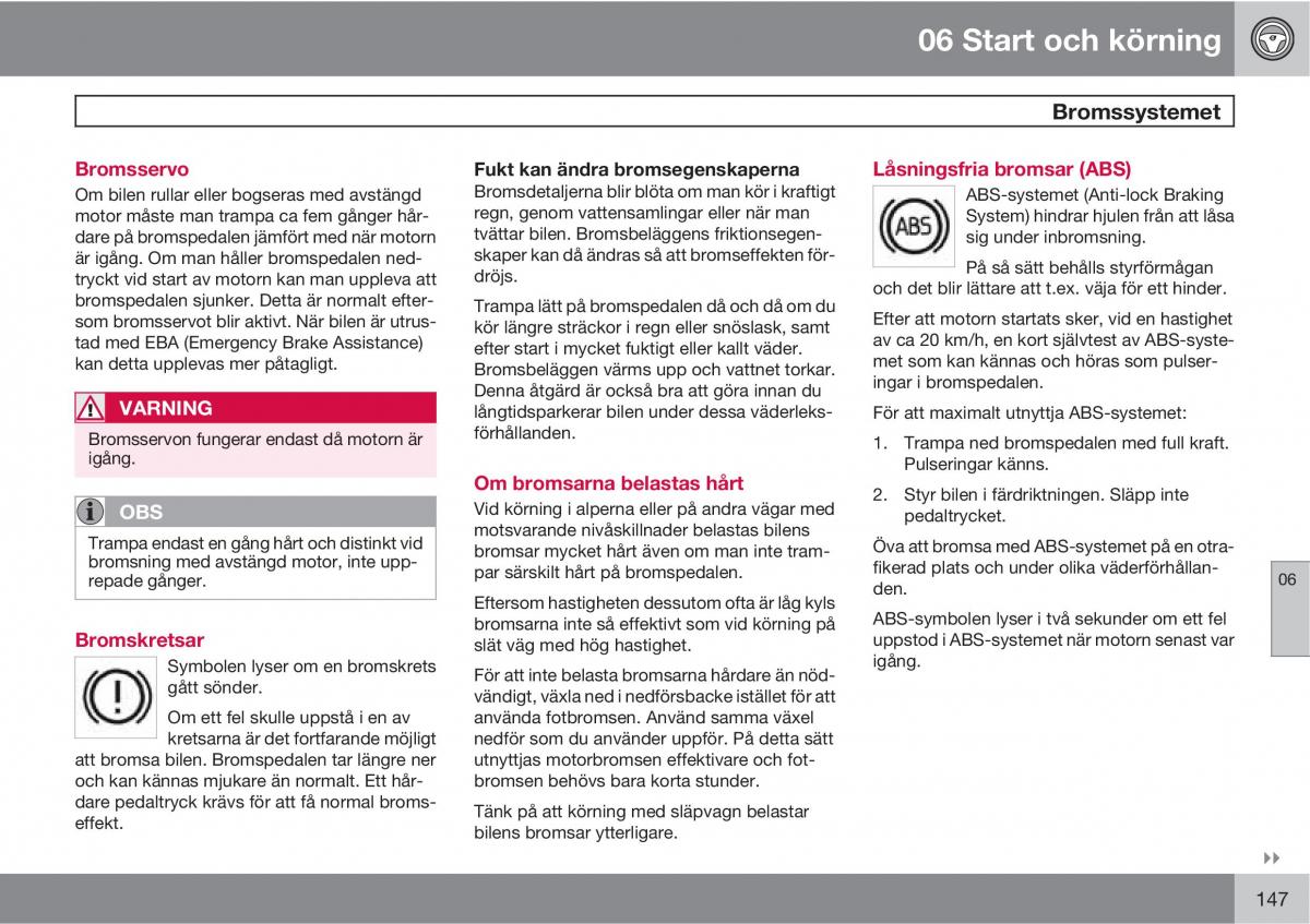 Volvo S40 II 2 instruktionsbok / page 147