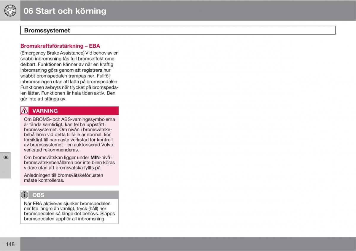 Volvo S40 II 2 instruktionsbok / page 148