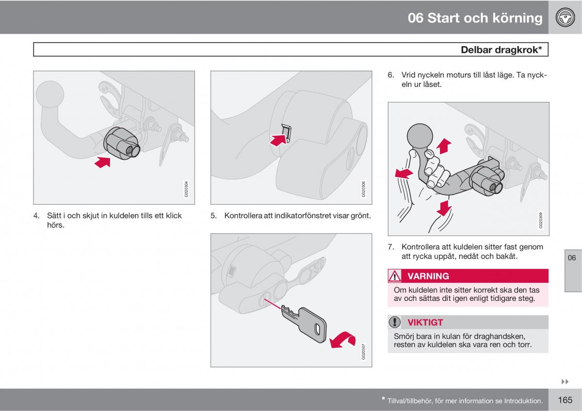 Volvo S40 II 2 instruktionsbok / page 165