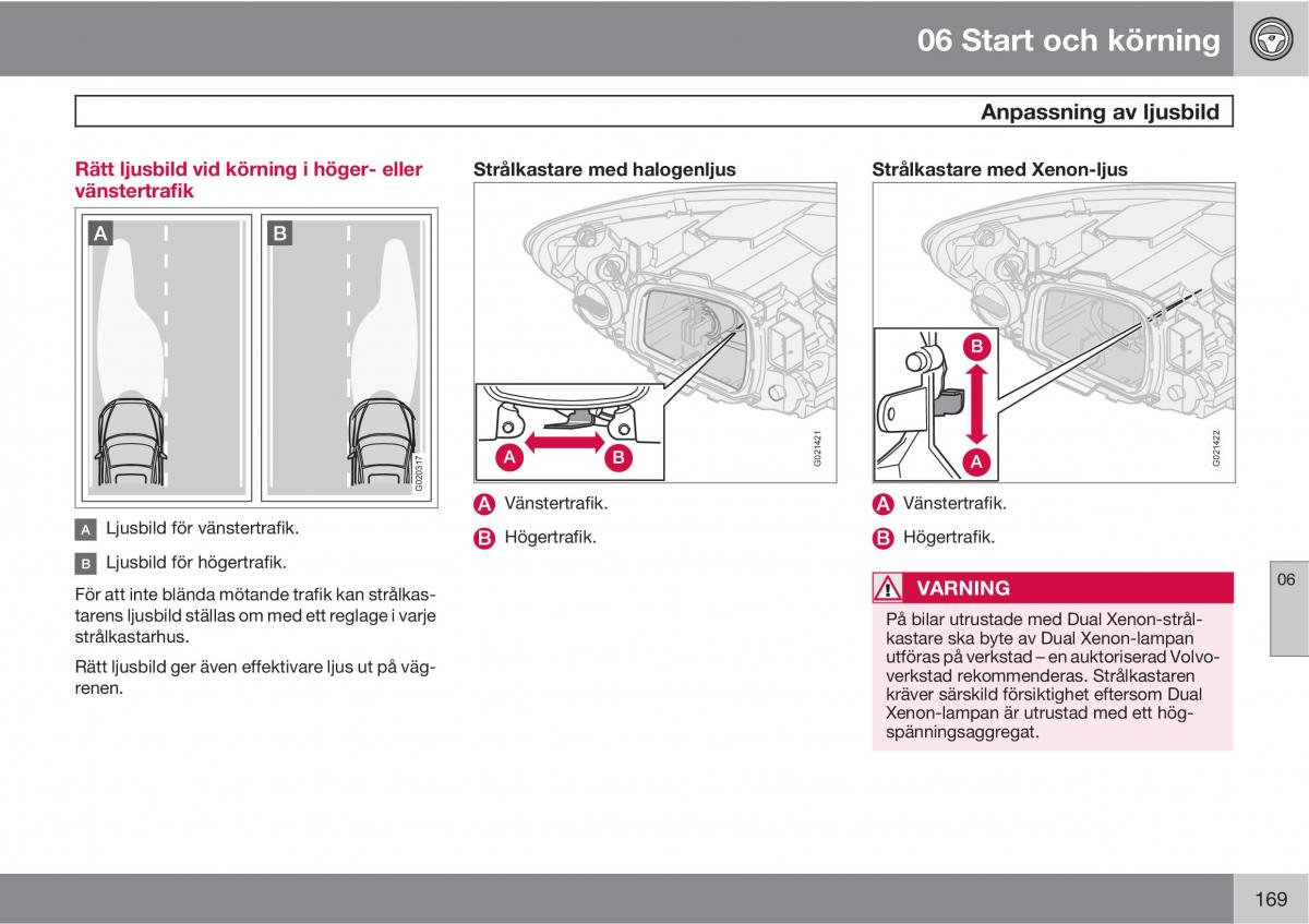 Volvo S40 II 2 instruktionsbok / page 169