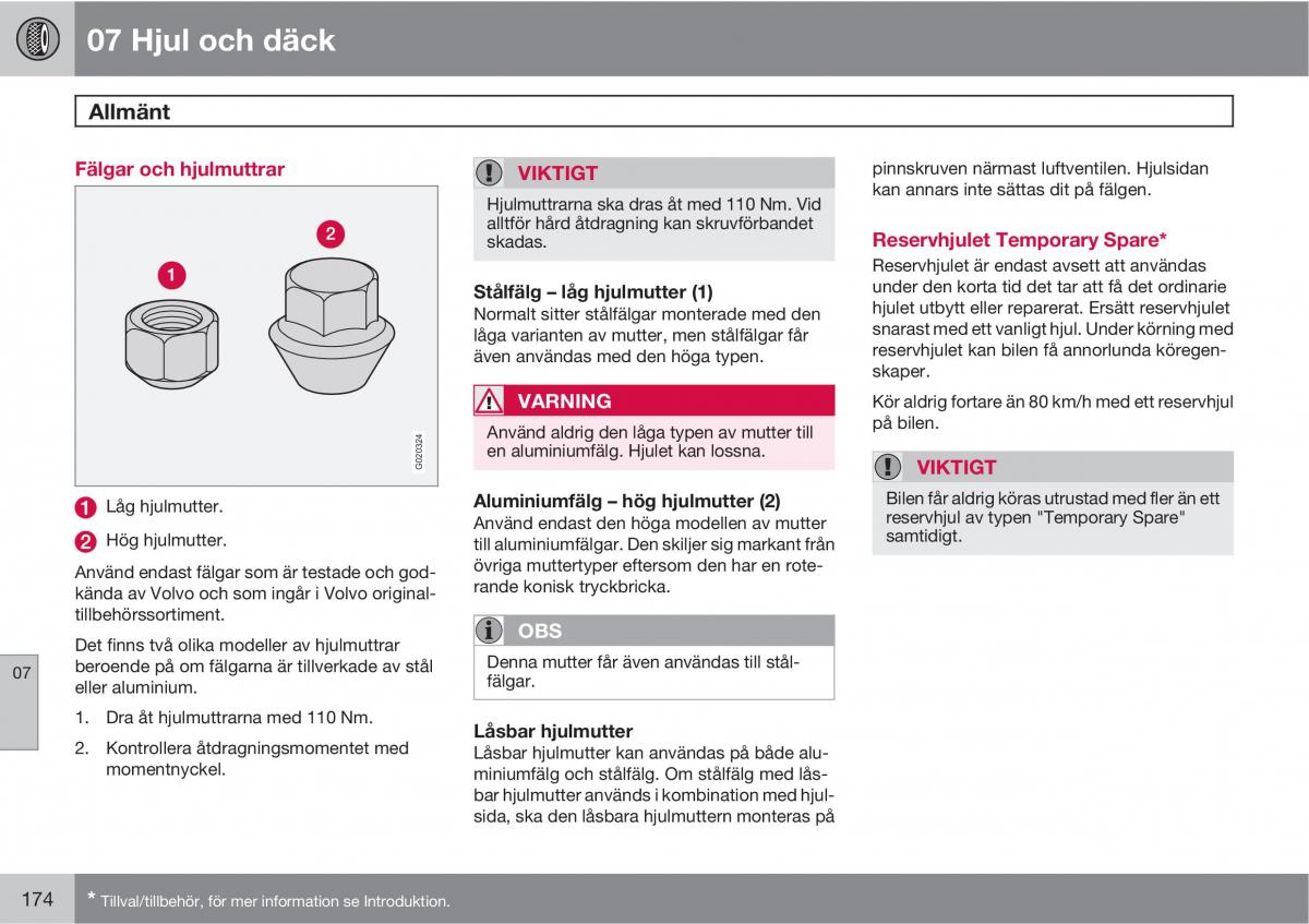 Volvo S40 II 2 instruktionsbok / page 174