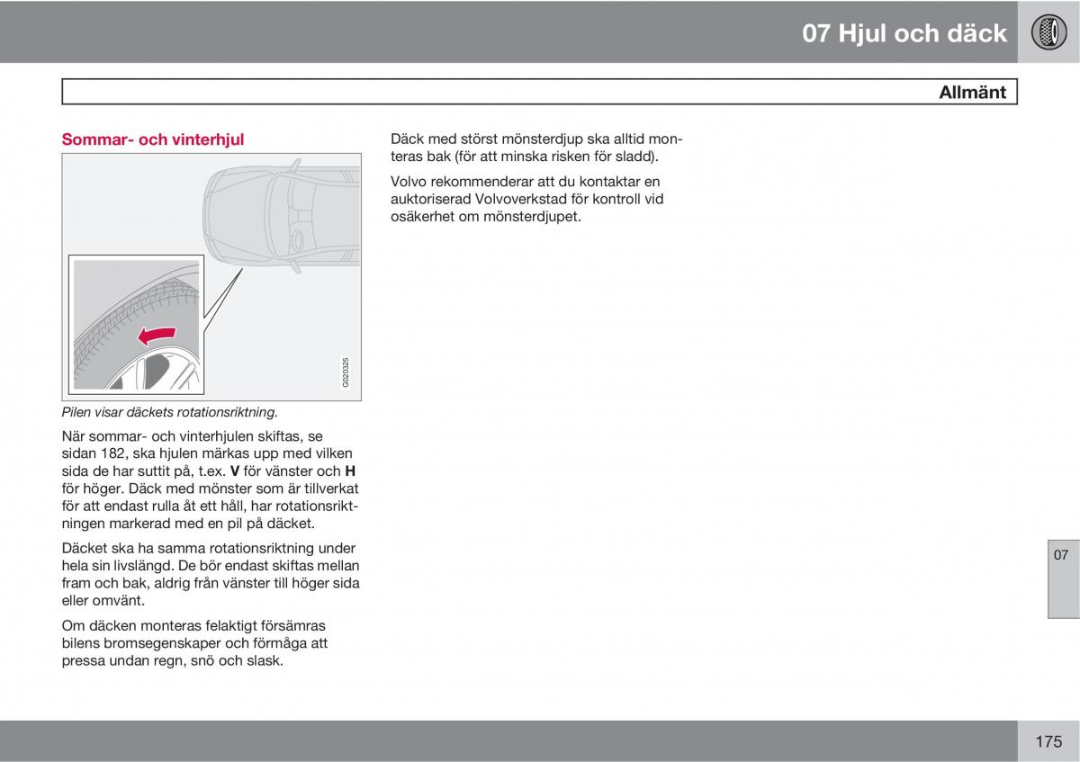 Volvo S40 II 2 instruktionsbok / page 175