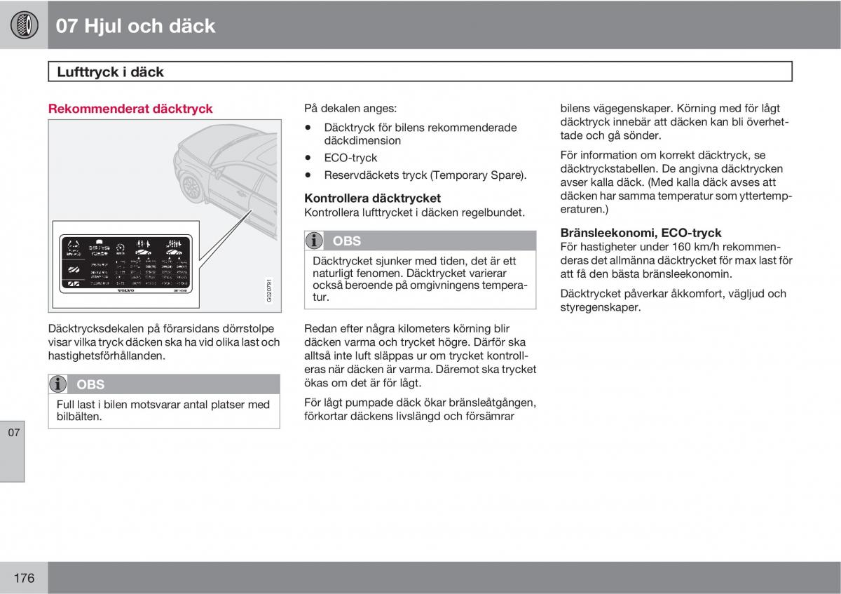 Volvo S40 II 2 instruktionsbok / page 176