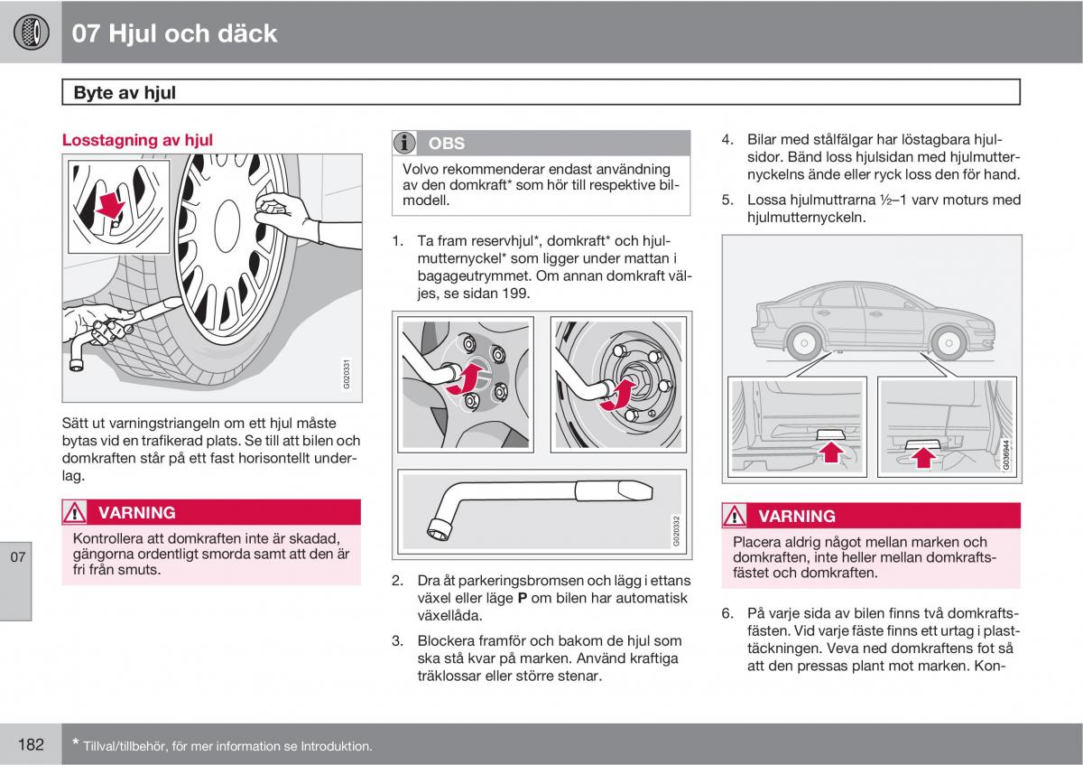 Volvo S40 II 2 instruktionsbok / page 182