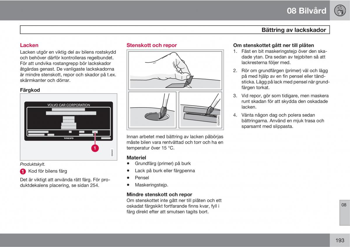 Volvo S40 II 2 instruktionsbok / page 193