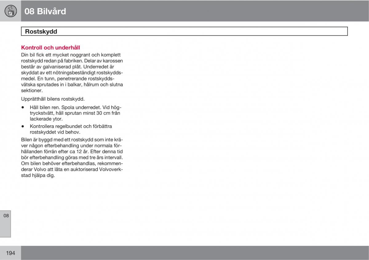 Volvo S40 II 2 instruktionsbok / page 194