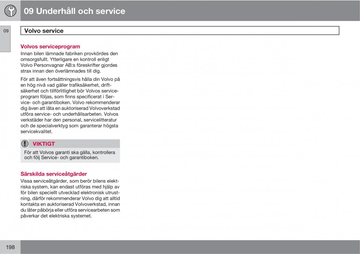 Volvo S40 II 2 instruktionsbok / page 198