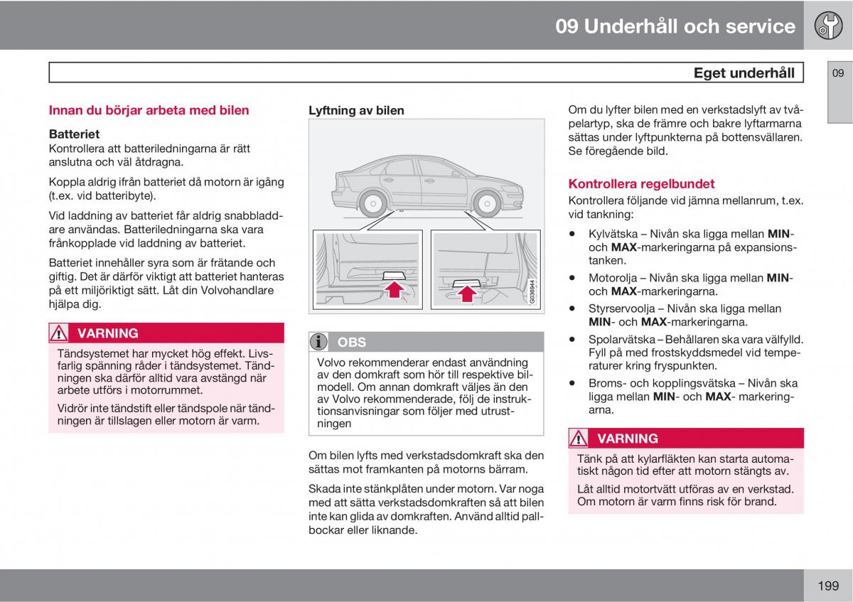 Volvo S40 II 2 instruktionsbok / page 199