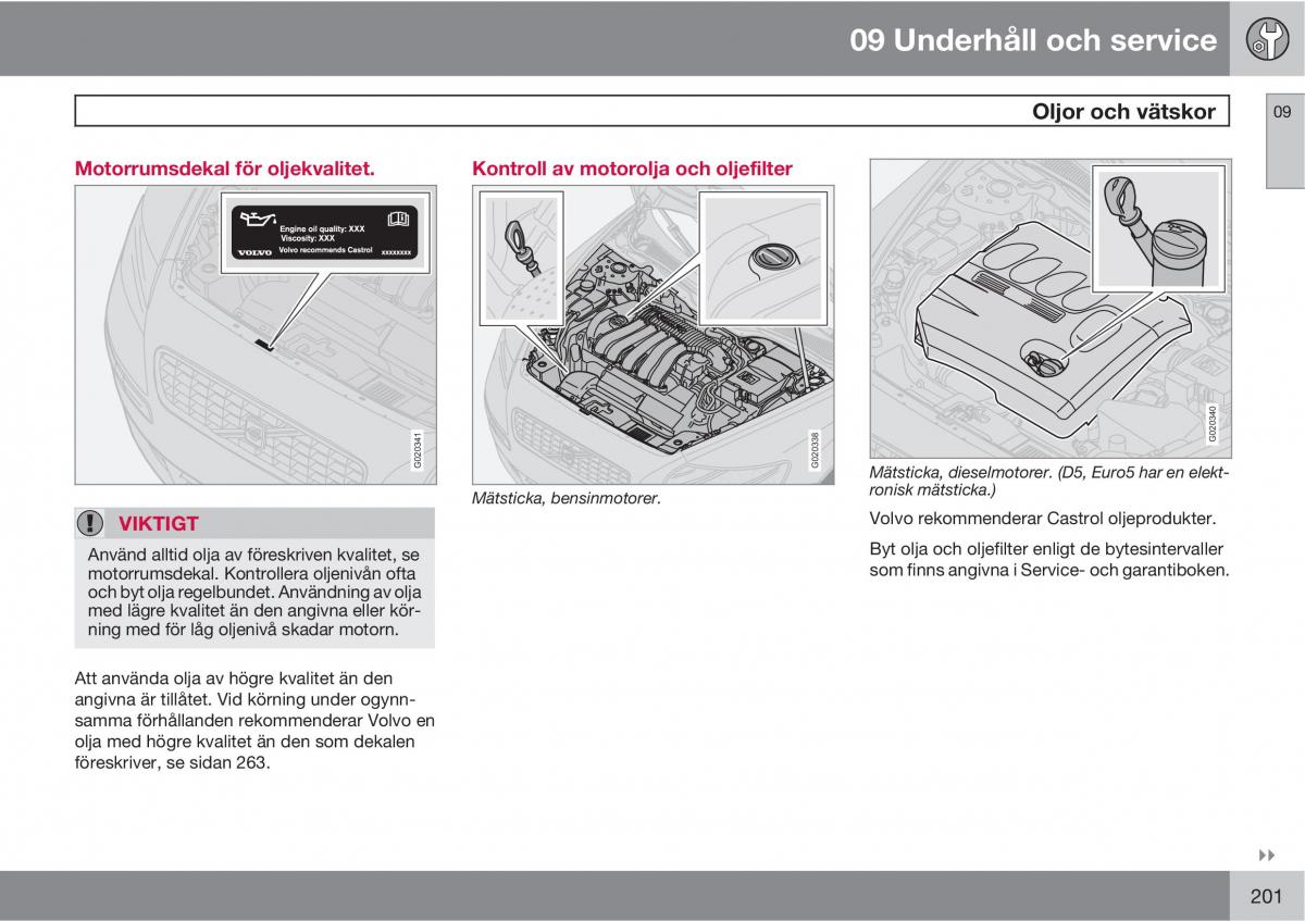 Volvo S40 II 2 instruktionsbok / page 201