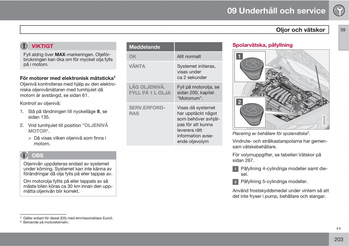 Volvo S40 II 2 instruktionsbok / page 203