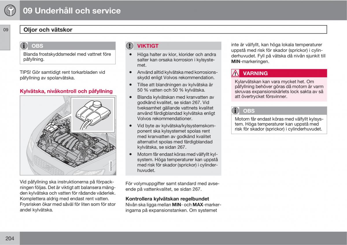 Volvo S40 II 2 instruktionsbok / page 204