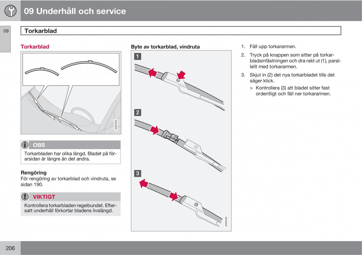 Volvo S40 II 2 instruktionsbok / page 206