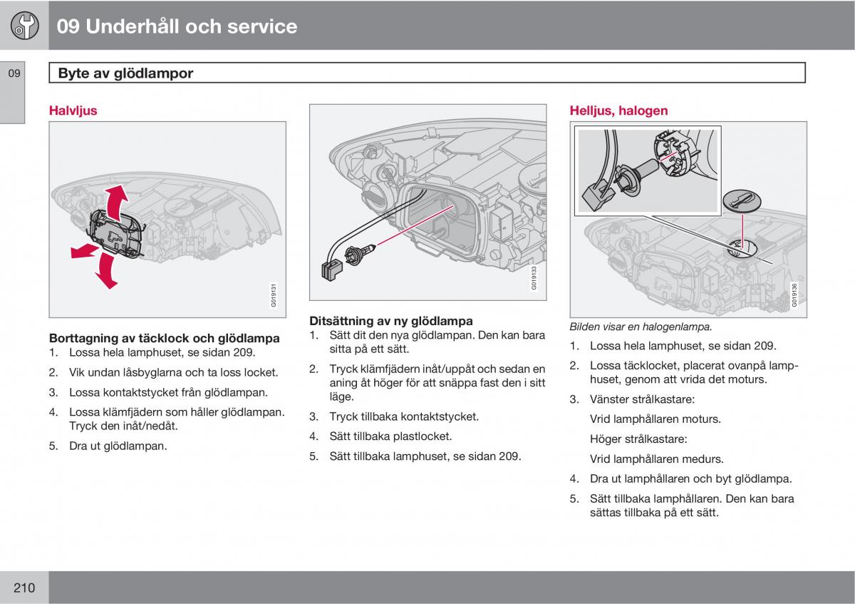 Volvo S40 II 2 instruktionsbok / page 210