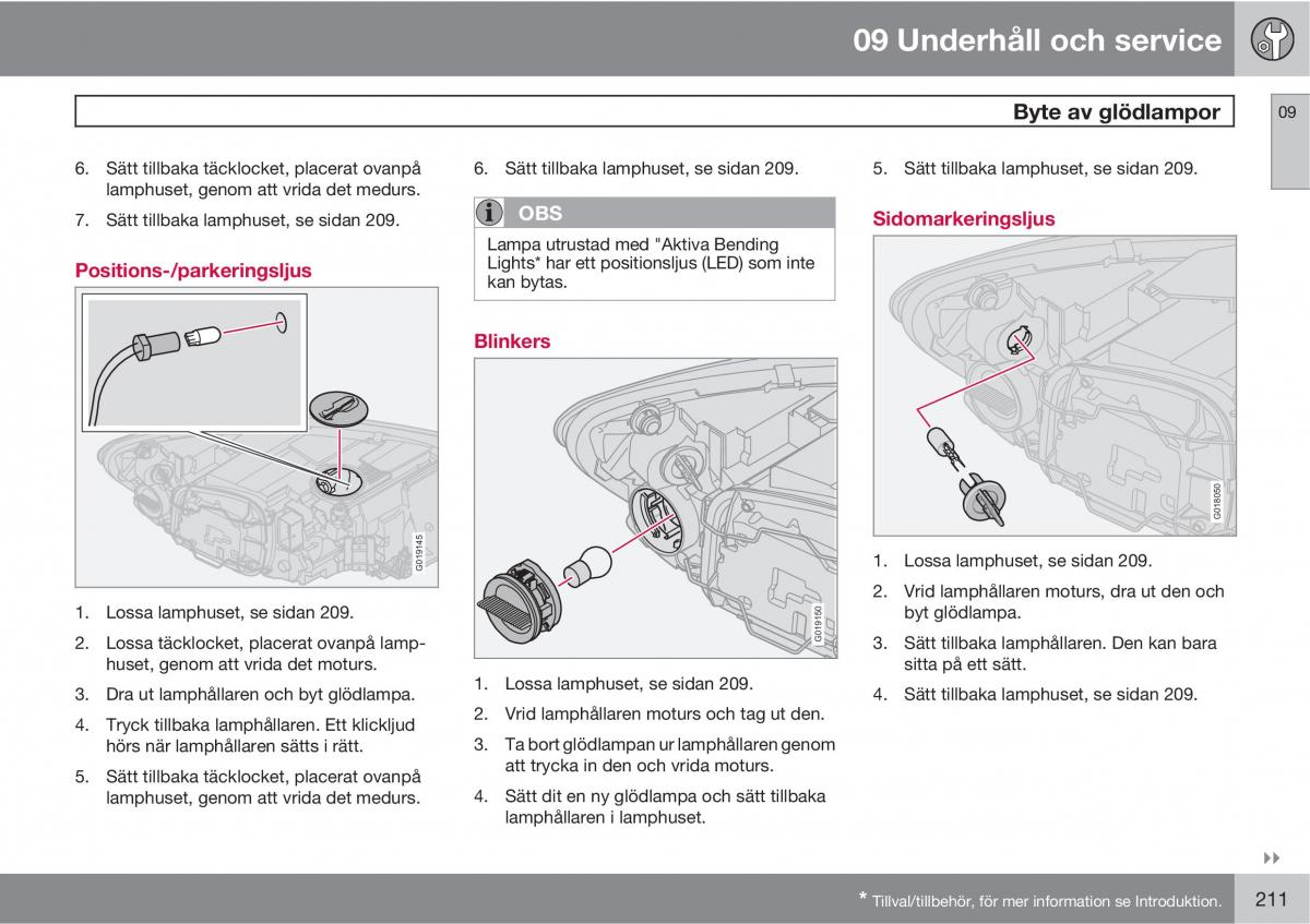 Volvo S40 II 2 instruktionsbok / page 211