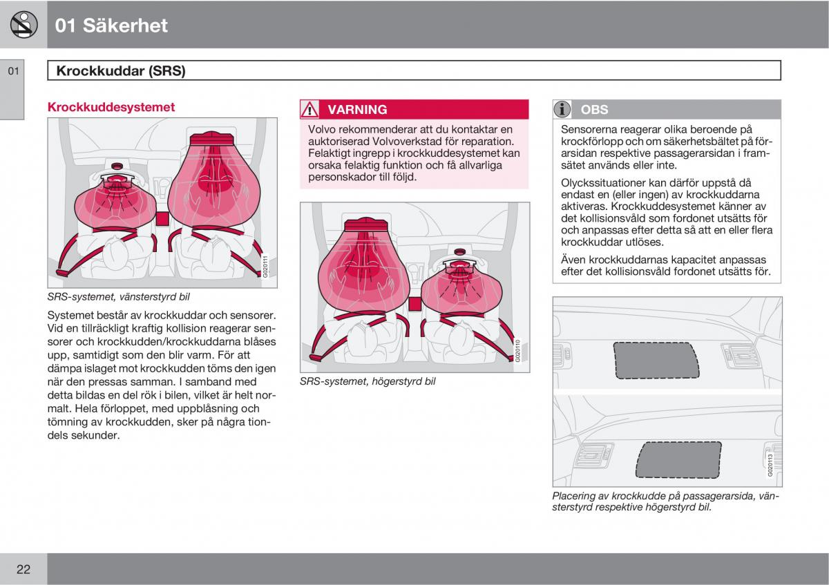 Volvo S40 II 2 instruktionsbok / page 22