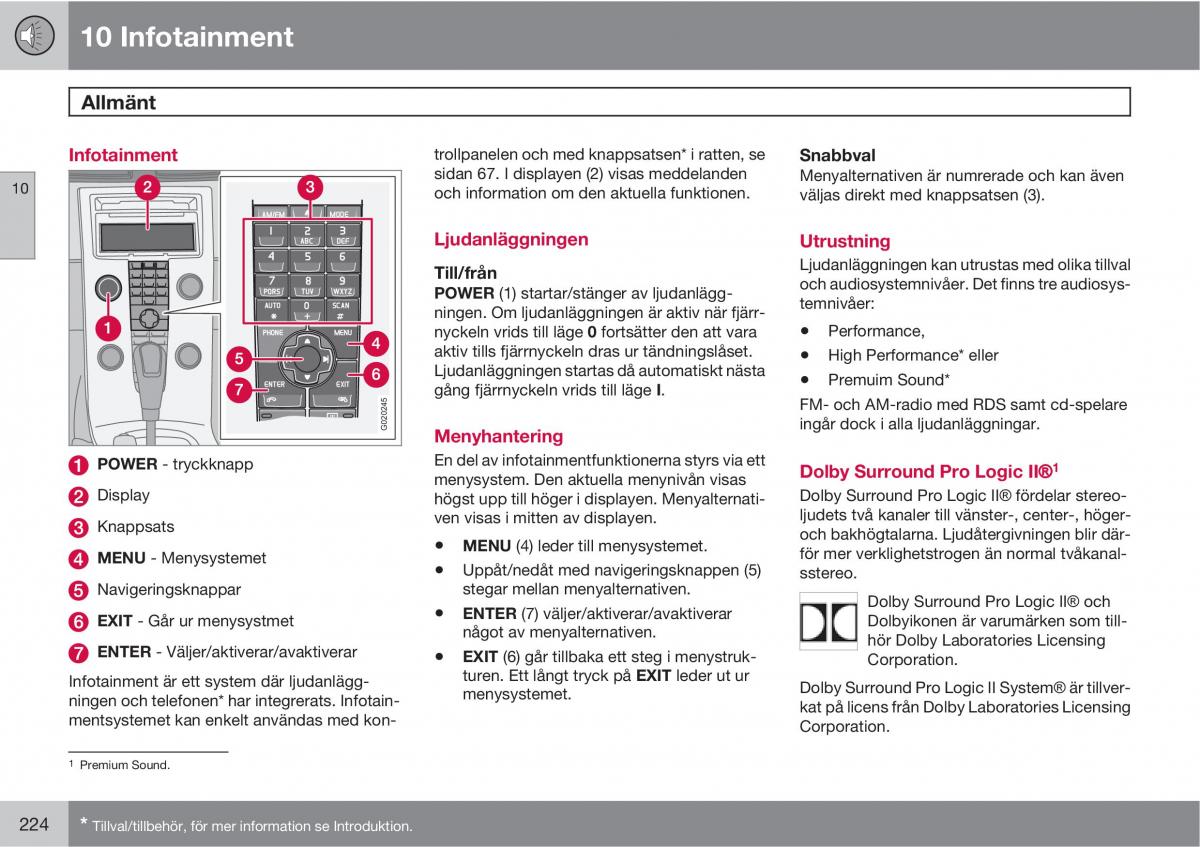 Volvo S40 II 2 instruktionsbok / page 224