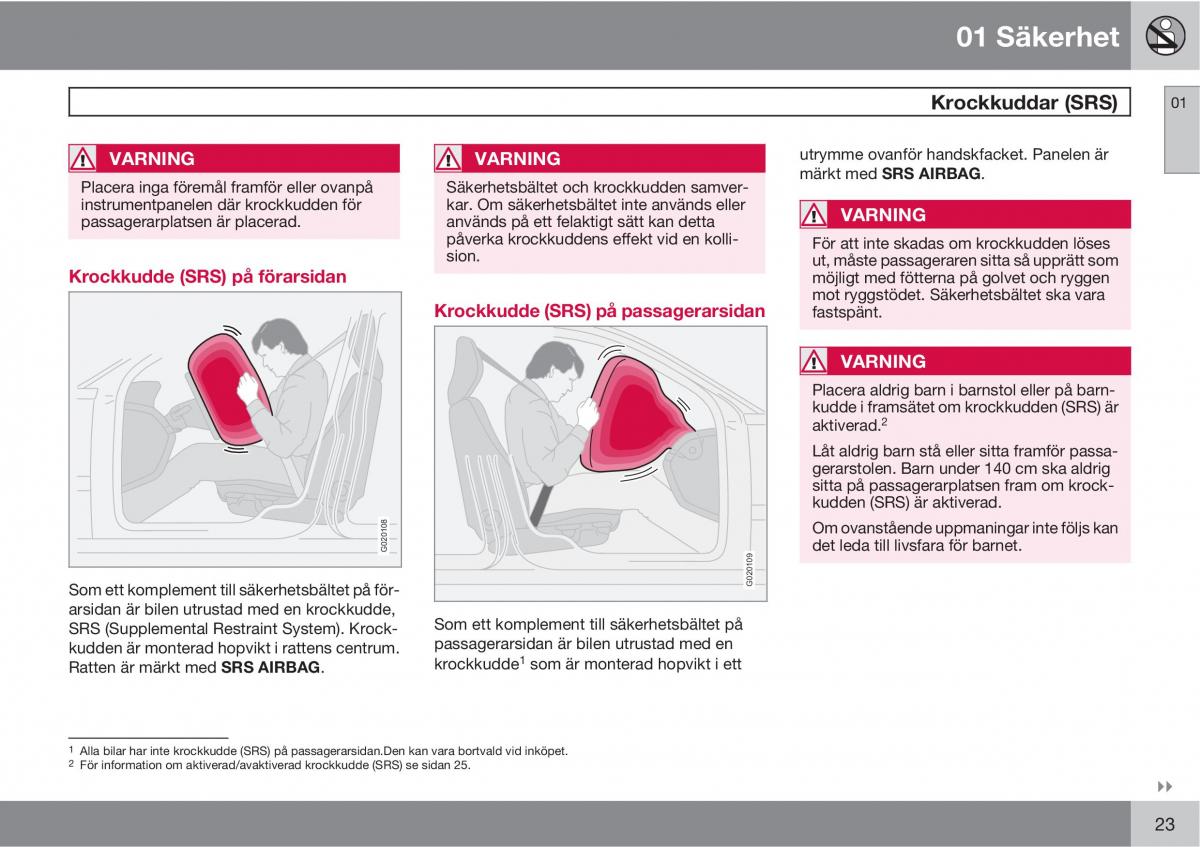 Volvo S40 II 2 instruktionsbok / page 23