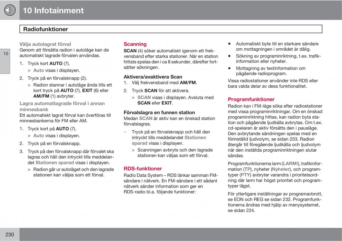 Volvo S40 II 2 instruktionsbok / page 230