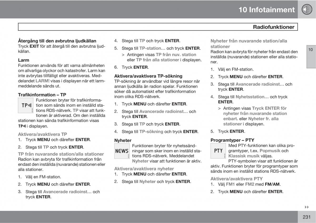 Volvo S40 II 2 instruktionsbok / page 231