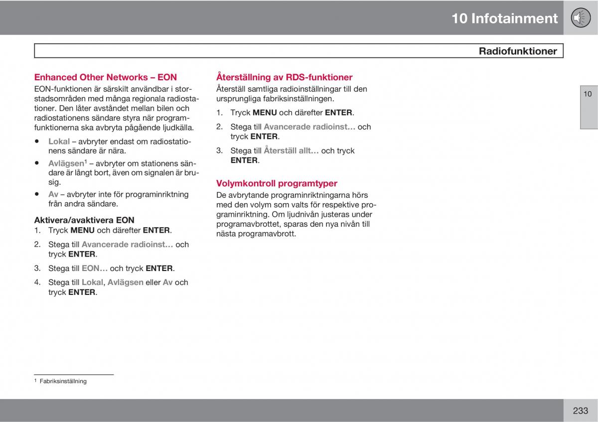 Volvo S40 II 2 instruktionsbok / page 233