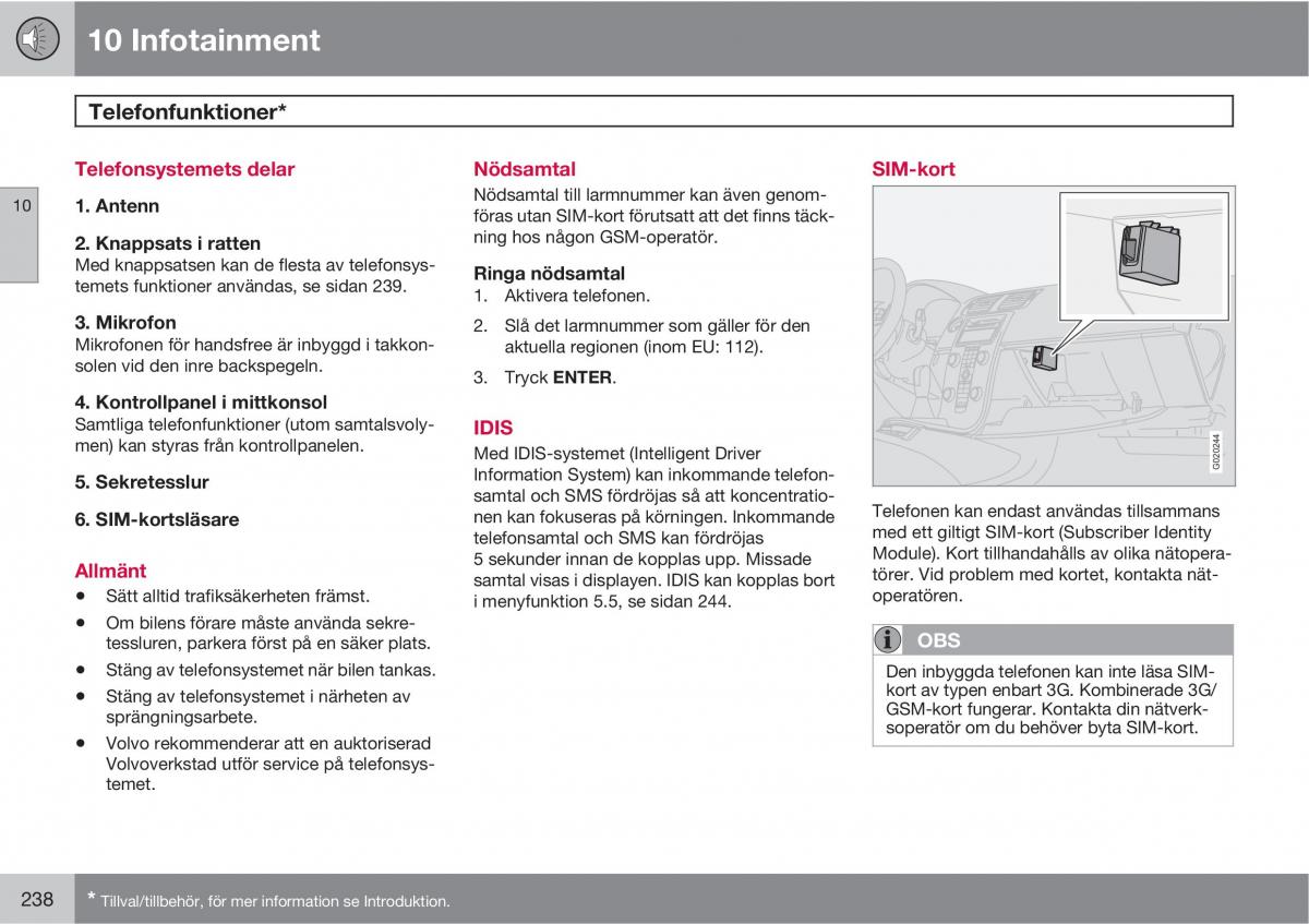 Volvo S40 II 2 instruktionsbok / page 238